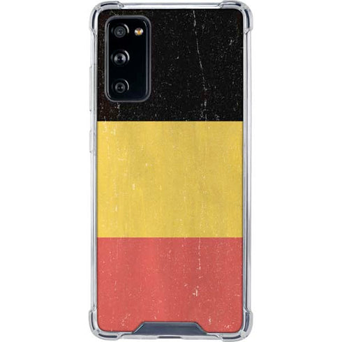 Belgium Flag Distressed Galaxy S20 FE Clear Case